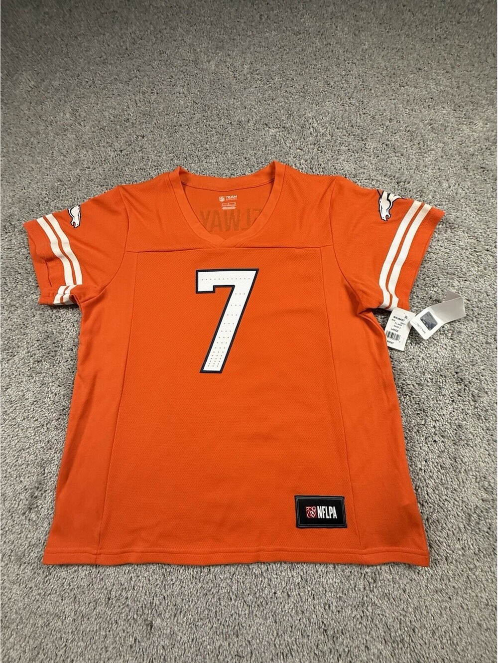 NWT John Elway Jersey Women’s Large Orange & White NFL Team  NFLPA